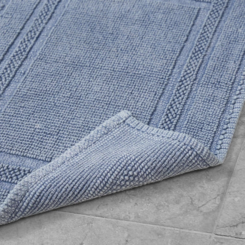 Jean Pierre - Stonewash Racetrack Bath Rug, Cotton, Premium Bathroom Decor, Machine Washable, Highly Absorbent, Measures 17" x 24", Washed Blue...