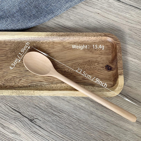 Wooden Spoons for Eating, ADLORYEA 9 inch Small Wooden Soup Spoon Mixing Stirring Tasting, 6-Piece Wood Spoons for Soup and Korean Food, Eco frien...