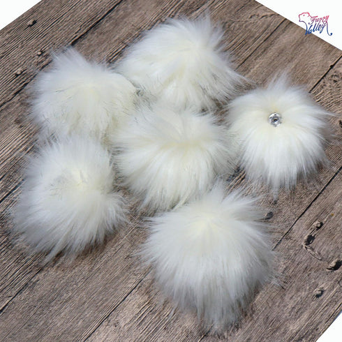 Furryvalley Faux Fur Pompom 6pcs DIY Crafts Fluffy Balls for Hat Shoes Scarves with Snap Fastener Removable Knitting Hat Horse Riding Hat Silk Acc...