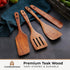 Wooden Spatula for Cooking, Teak Spatulas for Kitchen Use - Wooden Cooking Utensils Set of 4 including Paddle, Turner, Slotted Spurtle and Wood Sc...