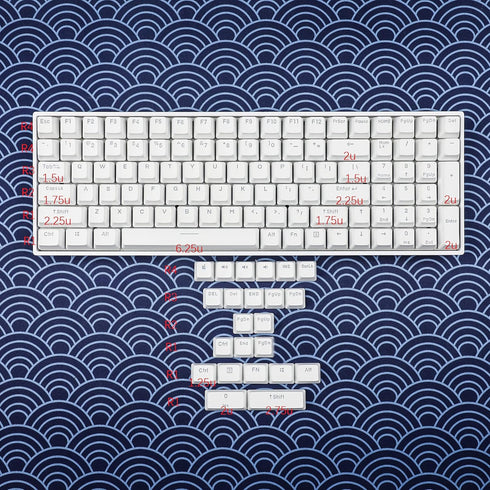 YMDK Double Shot 108 Dyed PBT Shine Through OEM Profile Keycap Rainbow Carbon Sunset Backlit Keycaps for MX Switches Mechanical Keyboard?Only Keyc...