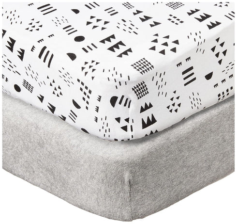 HonestBaby 2-Piece Organic Cotton Printed & Terry Changing Pad Cover Set, Pattern Play, One Size...