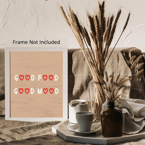 Posterizer 1 pcs-sweet kitchen print-good food-good mood-Kitchen & Bar Art Gift for Moms Kitchens, Dining Room Decor- unframed wall art...