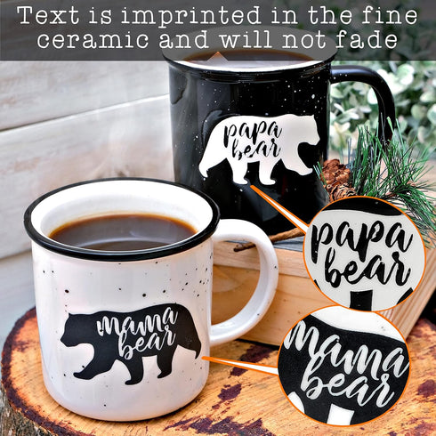 Mama Bear Papa Bear Mug Set of 2, Mom Dad Gift, Parents Couple Coffee Mug...