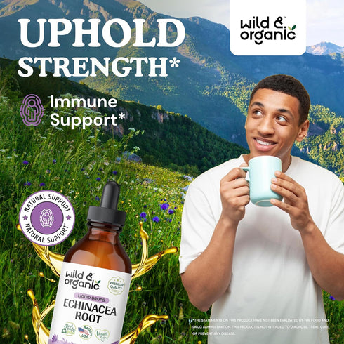 Echinacea Drops - Immune Support Supplement w/Organic Echinacea Root - Alcohol-Free Echinacea Liquid for Immune Defense - Echinacea Herbal Supplem...