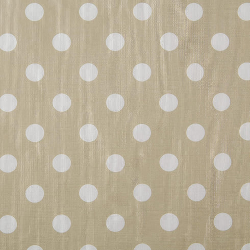 DII Vinyl Tabletop Collection Flannel Backed Polka Dot Tablecloth, 70" Round, Natural...