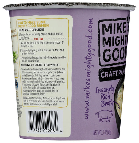 MIKES MIGHTY GOOD Organic Tonkotsu Ramen Cup, pork, 1.7 Oz...
