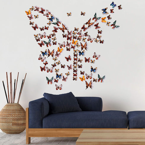Amaonm® 60 Pcs 5 Packages Beautiful 3D Butterfly Wall Decals Removable DIY Home Decorations Art Decor Wall Stickers & Murals for Babys Bedroom Tv ...