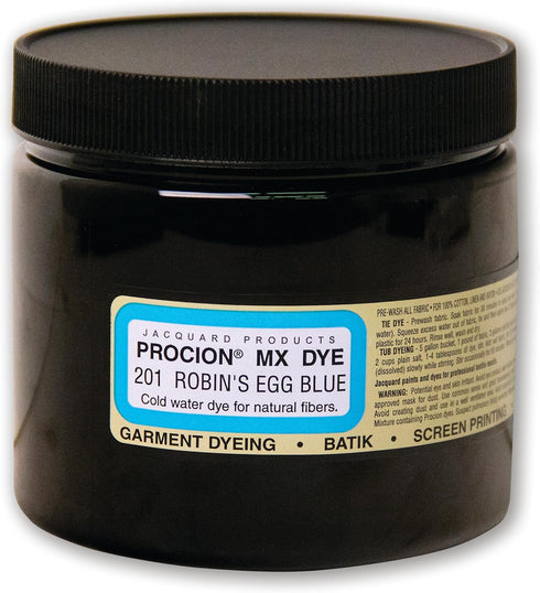 Jacquard Procion Mx Tie Dye Powder - Robins Egg - 8 oz - Cold Water Fiber Reactive Dye Made in USA...