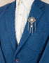 Knighthood Formal Silver Abstract Brooch With Pearl Engraving Hanging Tassel Chain Collar Pin Brooch, Suit Stud, Shirt Studs, Lapel Pin Accessorie...
