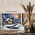 Posterizer 1 pcs- quaint old village-building in nature-night sky 12-Landscape & Nature Art-Floral Botanical Art- Decor for Home & Office- unframe...