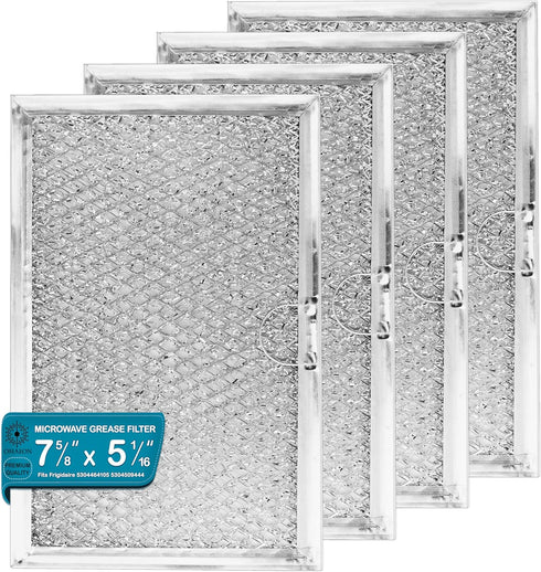 Frigidaire 5304464105, 5304509444, 5304478913 Microwave Grease Filter 5-1/16 x 7-5/8 x 1/8 Inches (Packed in Box) (4-Pack)...