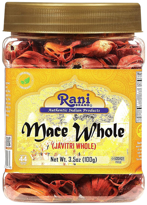 Rani Mace Whole (Javathri), Spice 3.5oz (100g) PET Jar ~ All Natural | Vegan | Gluten Friendly | NON-GMO | Kosher | Indian Origin...