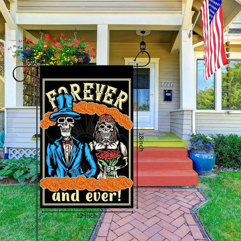Day of the Dead Garden Flag Outdoor Vertical Double Sided Dia de Los Muertos Yard Signs with Stakes and Lawn Decorations Flower Suger Skull Hangin...
