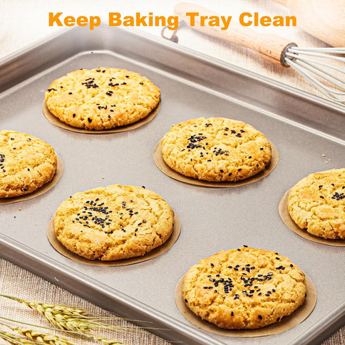 SMARTAKE 200 Pcs Unbleached Parchment Paper Baking Sheets Round, 9 Inches Non-Stick Precut Baking Parchment, for Baking Grilling Air Fryer Steamin...