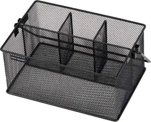 Mind Reader Utensil Holder, Silverware Organizer, Caddy, Cutlery Holder, Kitchen, Metal Mesh, 10"L x 7"W x 4.75"H, Black...