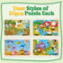 Wooden Puzzles for Toddlers Kids - 4 Packs 24PCS Animal Themed Wood Puzzle, Ocean Under The Sea Treasure Zoo Farm Preschool Educational Learning T...