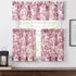 Victoria Park Toile Tailored Valence Window Curtain, Red...