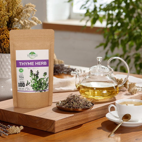 100 Bags Thyme Tea Bags Thyme Leaves TYME Herb Tea (Thymi Serpiylli Herba) - 100 Count 1.5 g Tea Bags Thymus Serpyllum Tea Breckland Creeping Thym...