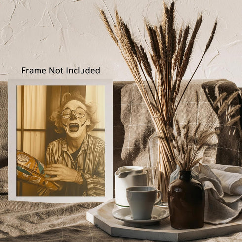 Posterizer 1 pcs-clown with an exaggerated expression of surprise 3-Fantasy & Fiction Art-Photography Art-Gift for Steampunk or Goth Fans- unframe...