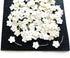 TH 50 Tiny Off White Color Flowers Embellishment with Thread stem Mulberry Paper Flowers Tiny Size 8 mm Craft Supplies Scrap Booking Embellishment...