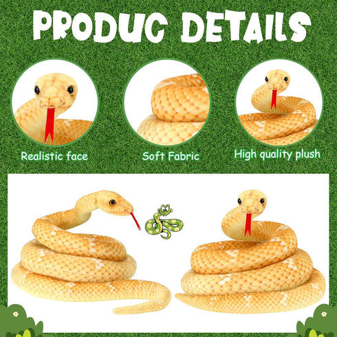 Giant Boa Constrictor Large Stuffed Animal Snake Giant Snake Plush Realistic Stuffed Snake Toy 80 Inch Lifelike Snake Gifts for Kids Birthday Part...