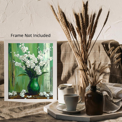 Posterizer 1 pcs-retro inspired oil painting style-delicate flowers in a vase 2-Floral & Botanical Art-Vintage Art-Gift for Art Lovers- unframed w...