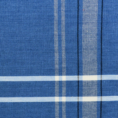 DII French Stripe Dining Table Collection Farmhouse Style Tablecloth, 70 Inches Round, Blue Chambray...