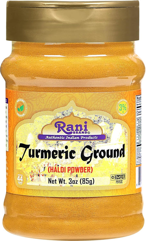 Rani Turmeric (Haldi) Root Powder Spice, (High Curcumin Content) 3oz (85g) PET Jar ~ All Natural | 100% Pure, Salt Free | Vegan | Gluten Friendly ...