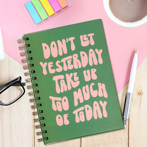 Pink Green Aesthetic Hardcover Notebooks for Work, A5 size 5.8 x 8.3 inch, Cute Notebooks for School 4 Pack, Retro Notebooks College Ruled, Cute S...
