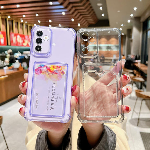 Tuokiou Compatible with Samsung Galaxy S23 FE Phone Case,Camera Lens Protection Cut Card Holder Soft Shockproof Wallet Case for Galaxy S23 FE Case...