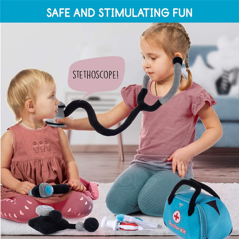 Talking Plush Toy Doctor Kit for Toddlers | Doctor Playset | Kid Doctor Set | Doctor Kit for Toddlers | Dr Kit | Includes Talking Blood Pressure M...