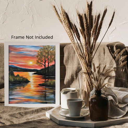 Posterizer 1 pcs- sunrise and sunset-landscape nature scene 4-Landscape & Nature Art-Floral Botanical Art- Decor for Home & Office- unframed wall ...
