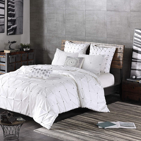 INK+IVY Pillow Euro Sham, 26"x26", Bow-tie White...
