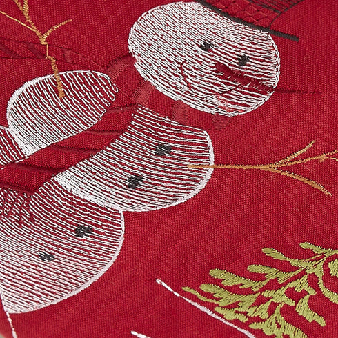 DII Embroidered Holiday Table Décor Collection Christmas Kitchen, Snowman Placemat Set, 13x19, Red, 4 Piece...
