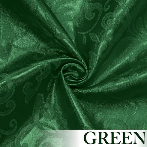 Jacquard Satin Fabric by The Yard - 60 Inch Wide, Shiny Brocade Green Fabric Smooth & Floral Damask Fabric for DIY Decorations, Craft, Wedding Dre...