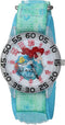 Disney Princess Kids' Plastic Time Teacher Analog Quartz Nylon Strap Watch, Little Mermaid/Lt Teal Green......