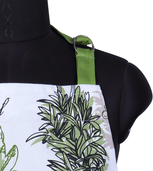 AMOUR INFINI Aprons for Women Adjustable Strap with Waist Ties Aprons for Baking, Cooking, Gardening Cotton Washable, Reusable Spring Apron (27.5 ...