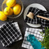 DII Basic Terry Collection Windowpane Dishcloth Set, 12x12, Black, 6 Piece...