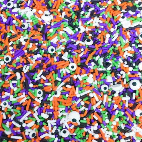 Edible Halloween Eyeballs Orange Black Purple Green White Cake Confetti Sprinkles Cake Cookie Cupcake Ice cream Donut Jimmies Quins 4oz...