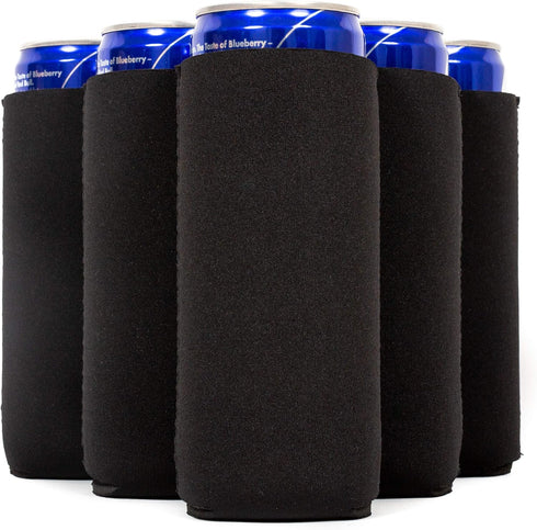 QualityPerfection Slim Can Cooler Sleeves (6 Units) Insulated, Beer/Energy Drink Neoprene 4mm Thickness Thermocoolers for 12 oz Tall Skinny Bevera...