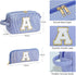 Makeup Bag for Women - Monogram Cute Initial Blue Makeup Bag Cosmetic Toiletry Pouch Make Up Case for Women Her Best Friend Friendship Sister Teac...