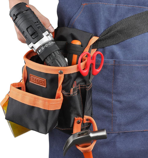 YOOFAN Tool Pouch - Tool Belt for Electrician Carpenter Construction Technician Gardening, Work Accessories for Men and Women, Orange...