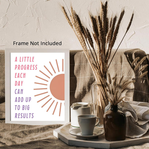 Posterizer 1 pcs-A Little Progress Each Day Can Add Up-Mental Health Poster-Motivational & Inspirational Art-Teachers & Classrooms-Decor for Home ...