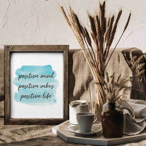 Posterizer 1 pcs-positive saying positive mind vibes life-Motivational & Inspirational Art-Inspirational Women's Art-Gift for Men Women Entreprene...