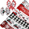 36 Yards Christmas Wired Edge Ribbon 2.5 Inch Farmhouse Craft Ribbon Santa Xmas Tree Truck Snowflake Buffalo Plaids Fabric Ribbon for Gift Wrappin...