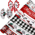 36 Yards Christmas Wired Edge Ribbon 2.5 Inch Farmhouse Craft Ribbon Santa Xmas Tree Truck Snowflake Buffalo Plaids Fabric Ribbon for Gift Wrappin...