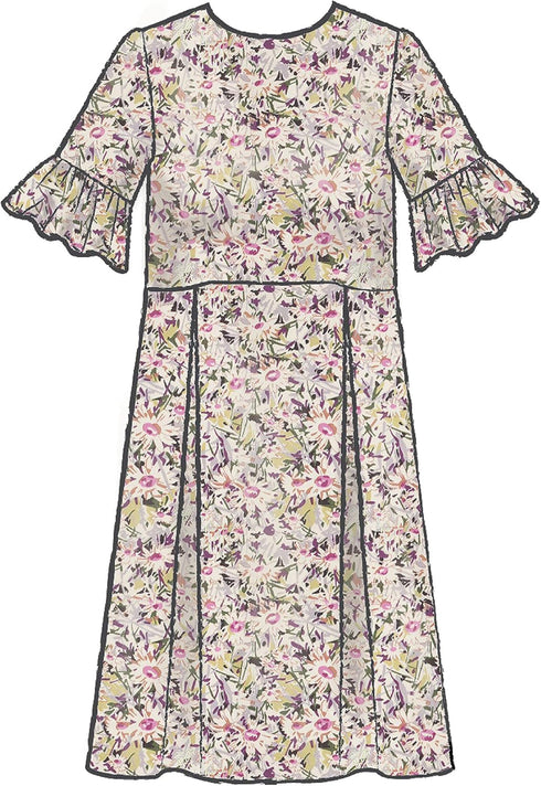 McCall's Patterns McCall's Women's Knee Length Pleated Dress, Sizes 6-14 Sewing Pattern, White...