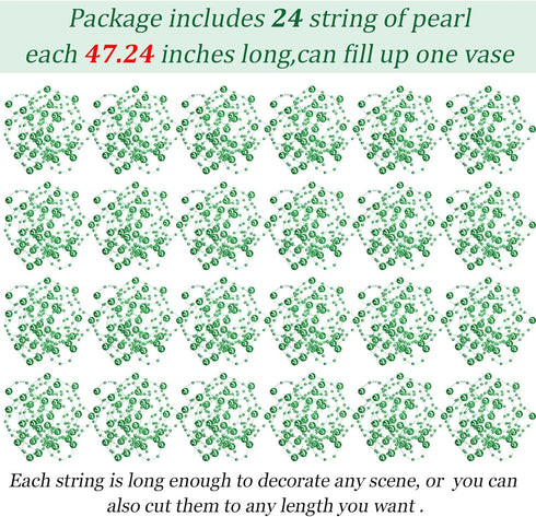 Tondiamo 24 Pcs Artificial Pearl String for Floating Candle Faux Pearls Beads String Party Garland Decoration for Vases Filler Wedding Centerpiece...