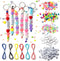WATINC 286Pcs DIY Keychain Making Crafts Kits Adjustable Letter Heart Shape 6mm Pony Transparent Beads Key Ring Bracelet Supplies Jewelry Making K...
